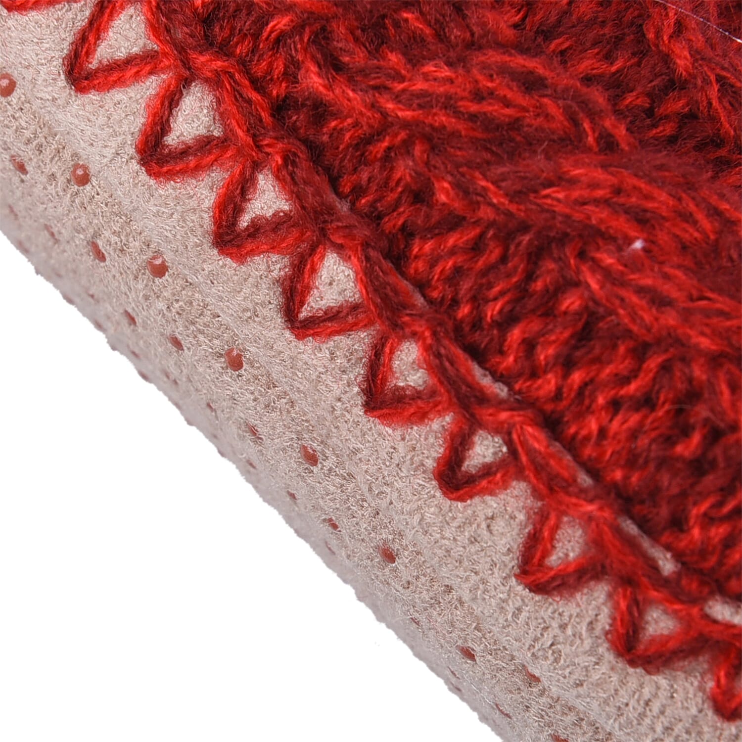 100% Acrylic Double Layer Chunky Sock Indoor Antislip Faux Fur Slipper - Beige & White