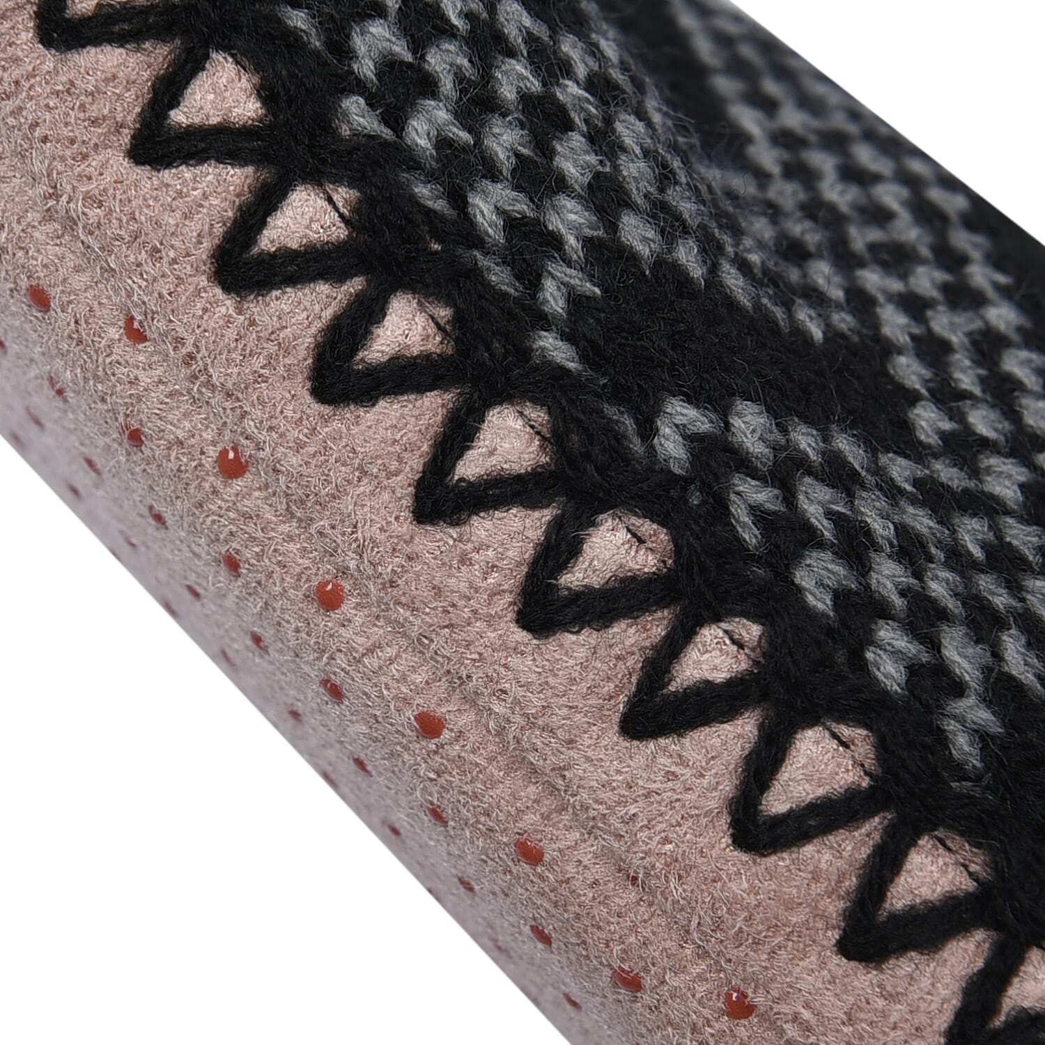 Antislip Indoor Knitted Slippers with Fur Lining - Brown