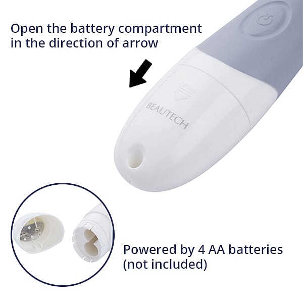 4 in 1 Facial Cleaning Brush (4xAA Battery Not Included) (Size 17x8x5 Cm) - Grey & White