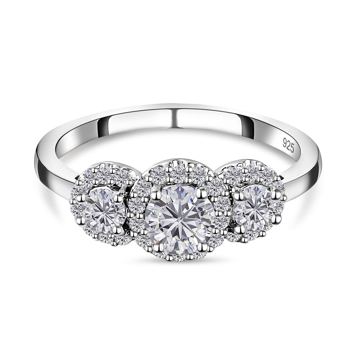 TRIPLE SPARKLE MOISSANITE HALO RING