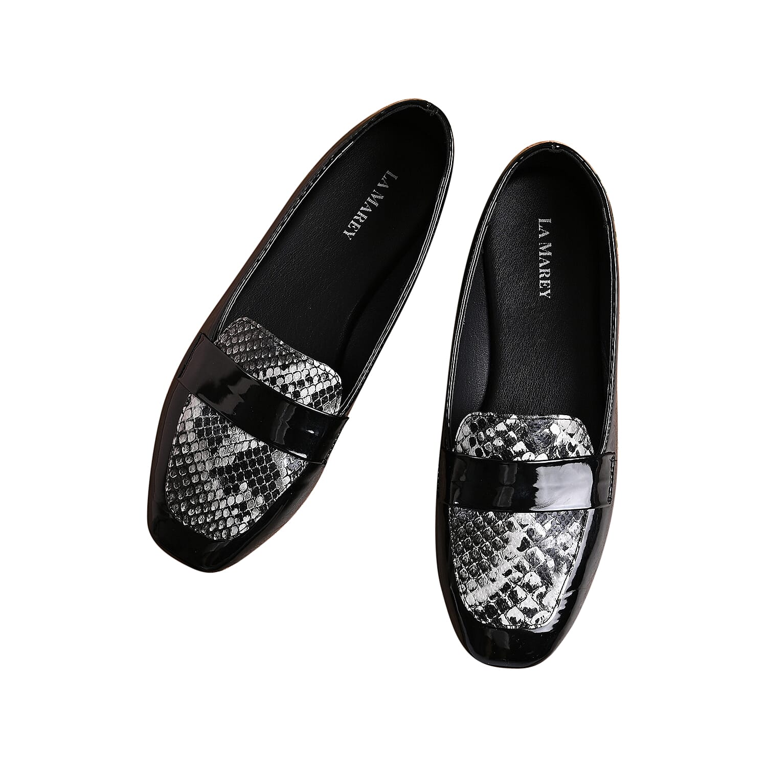 Black cheap snakeskin loafers