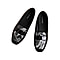 La Marey Snake Skin Pattern Loafer Shoes - Black