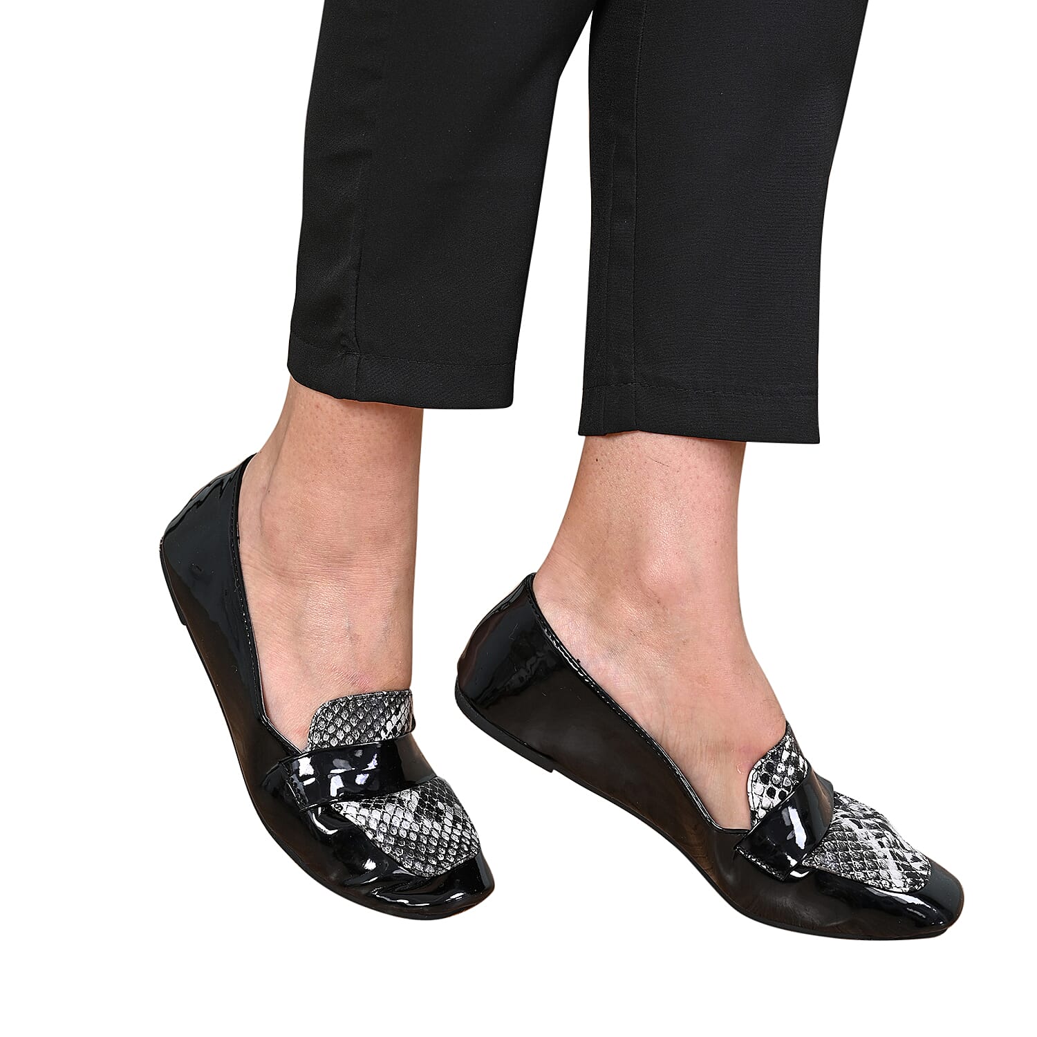 Black cheap snakeskin loafers