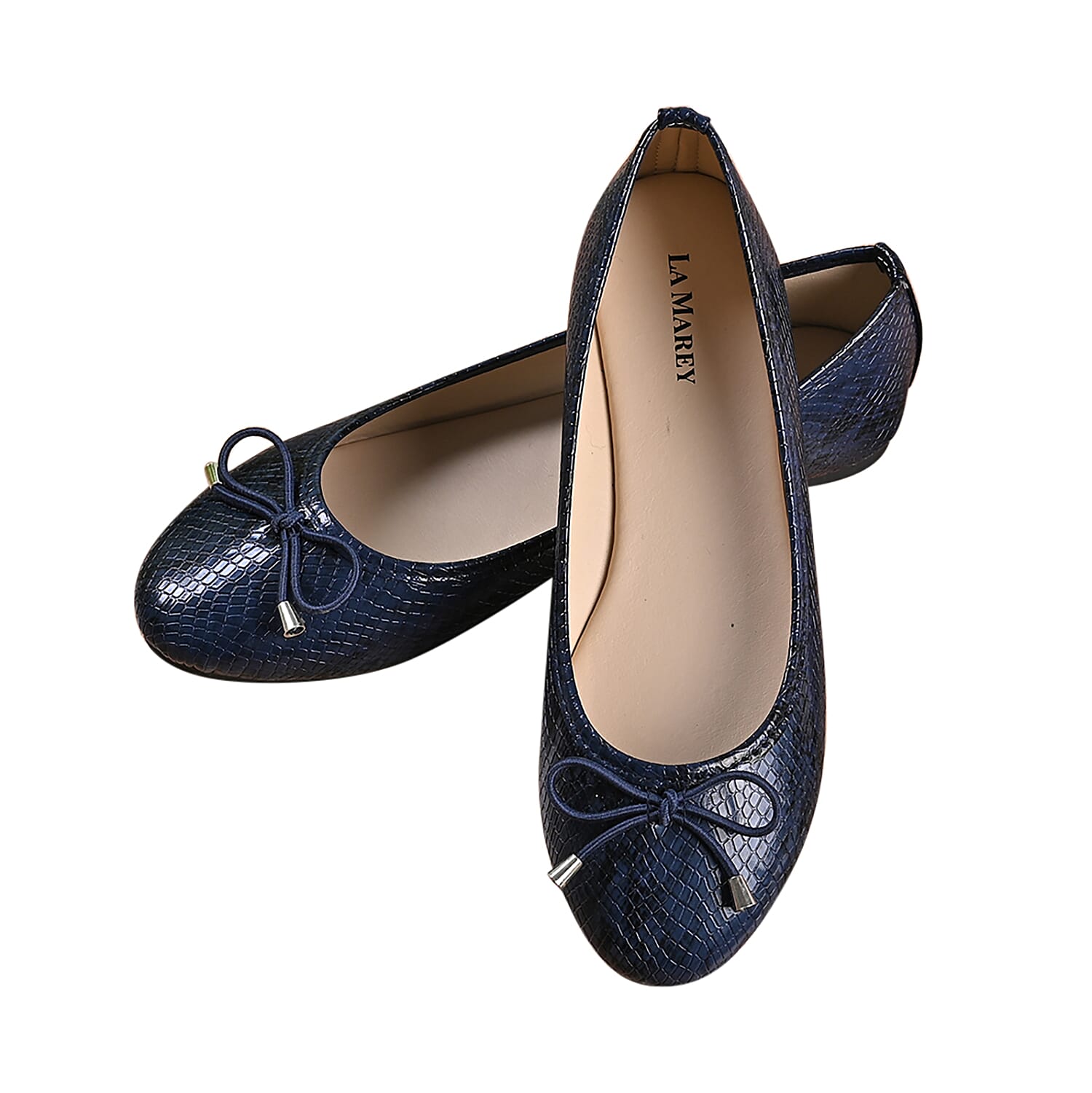 La Marey Snake Skin Pattern Loafer Shoes - Black & White