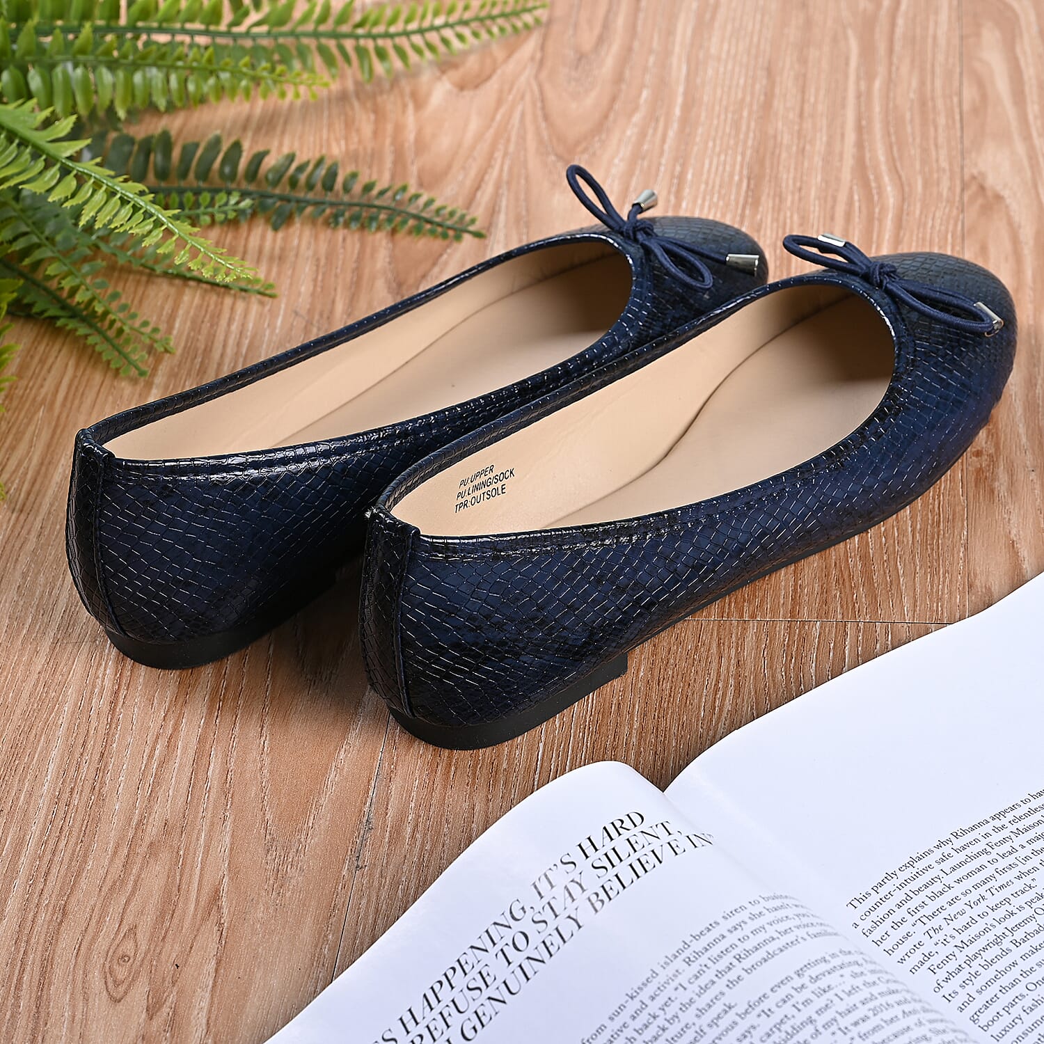 La Marey Snake Skin Pattern Loafer Shoes - Black & White