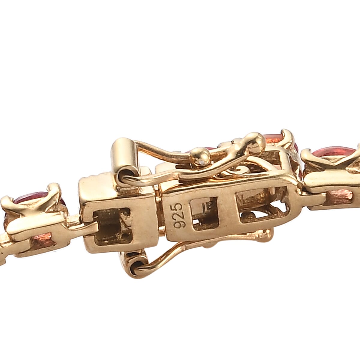 Rainbow Sapphire Bracelet (Size - 7) in 18K Yellow Gold Vermeil Plated Sterling Silver 9.00 Ct, Silver Wt. 8.00 Gms