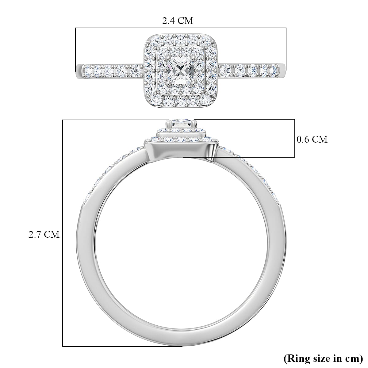RHAPSODY 950 Platinum IGI Certified Diamond (VS-E-F) Ring 0.50 Ct.