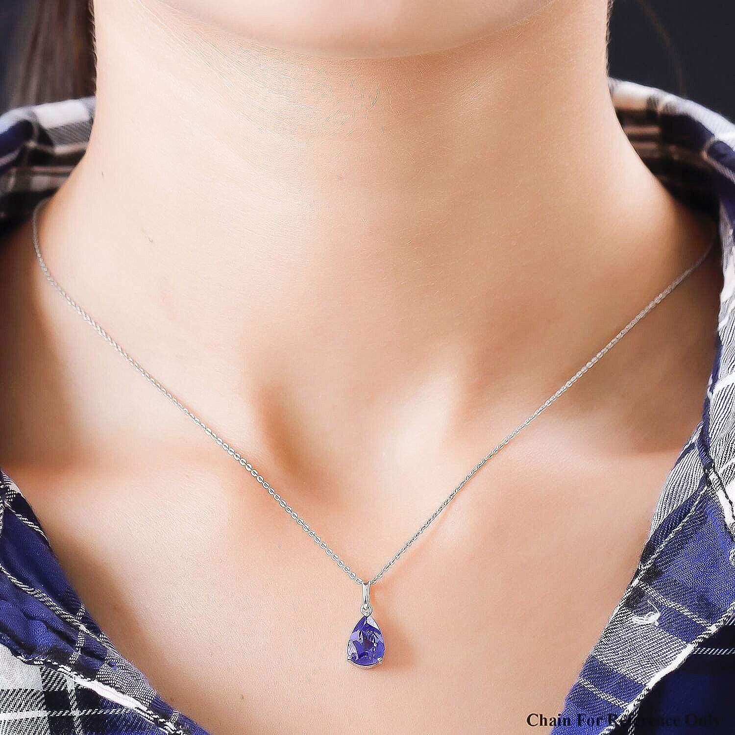 RHAPSODY 950 Platinum AAAA Tanzanite Solitaire Pendant 2.20 Ct.