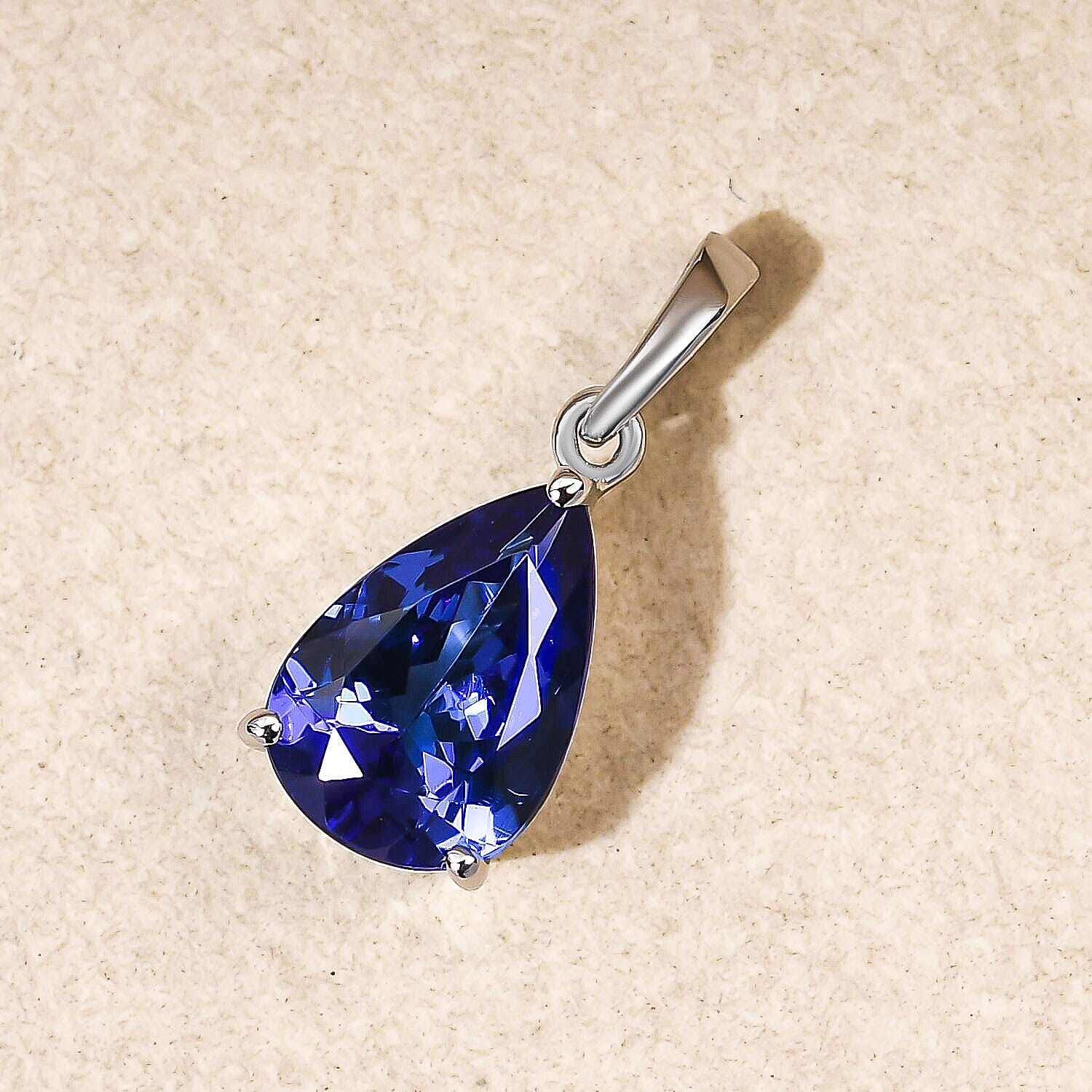 RHAPSODY 950 Platinum AAAA Tanzanite Solitaire Pendant 2.20 Ct.