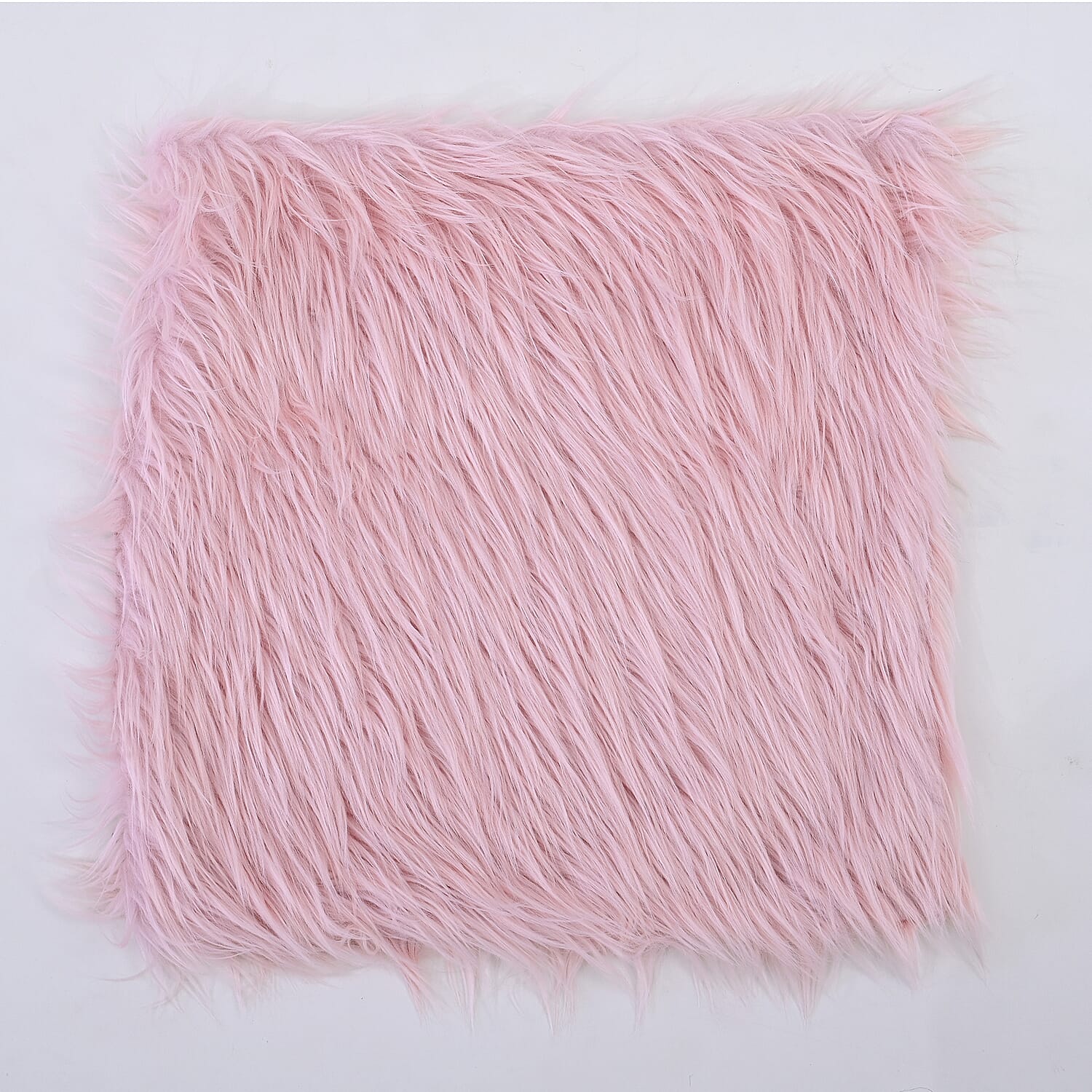 Faux Fur Cushion Cover with Zipper - Pink