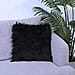 Faux Fur Cushion Cover with Zipper - Black