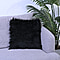 Faux Fur Cushion Cover with Zipper - Black