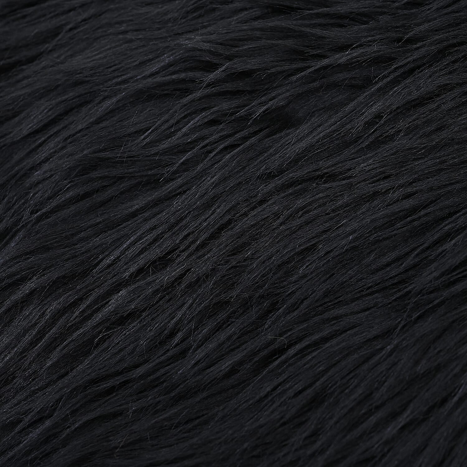 Faux Fur Cushion Cover with Zipper (Size 45 Cm) - Black