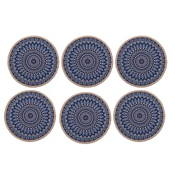 Set of 6 - Printed Top Layer Hot Pot Stand (3 Big and 3 Small) - Red