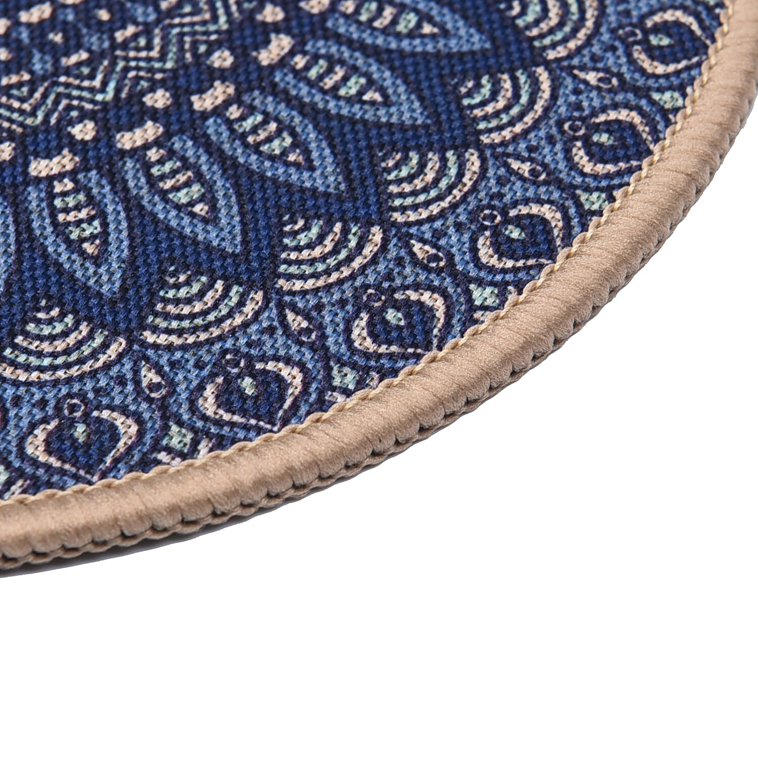 Set of 6 - Antislip Hot Pot Stand - 3 Big (Size 20x3 Cm) and 3 Small (Size 18x3 Cm) - Navy & Gold