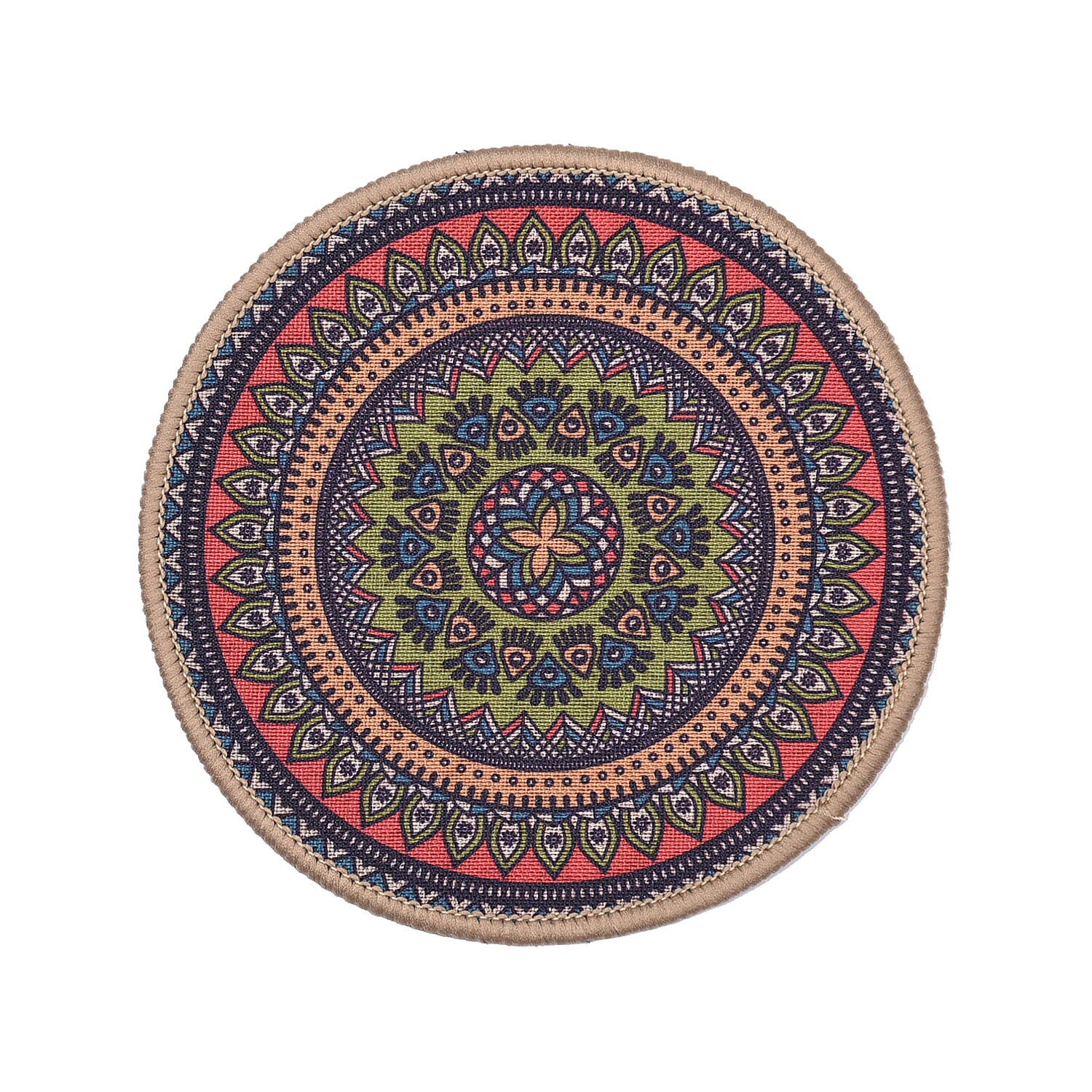 Set of 6 - Antislip Hot Pot Stand - 3 Big (Size 20x3 Cm) and 3 Small (Size 18x3 Cm) - Red, Gold & Multi