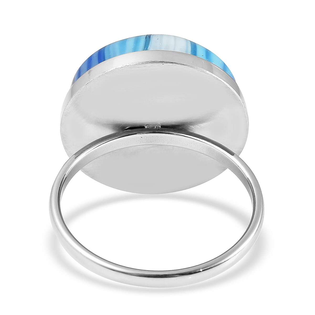 Multi Color Murano Glass Ring in Stainless Steel