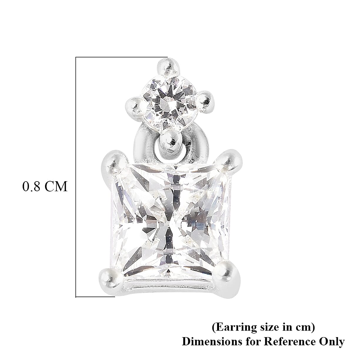 Lustro Stella Sterling Silver Earrings (with Push Back) Made with Finest CZ 1.57 Ct.