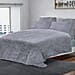3 Piece Set- TJC Faux Fur Throw (Size 225x220 Cm) and 2 Pillow Cases (Size 70x50 Cm) - Grey