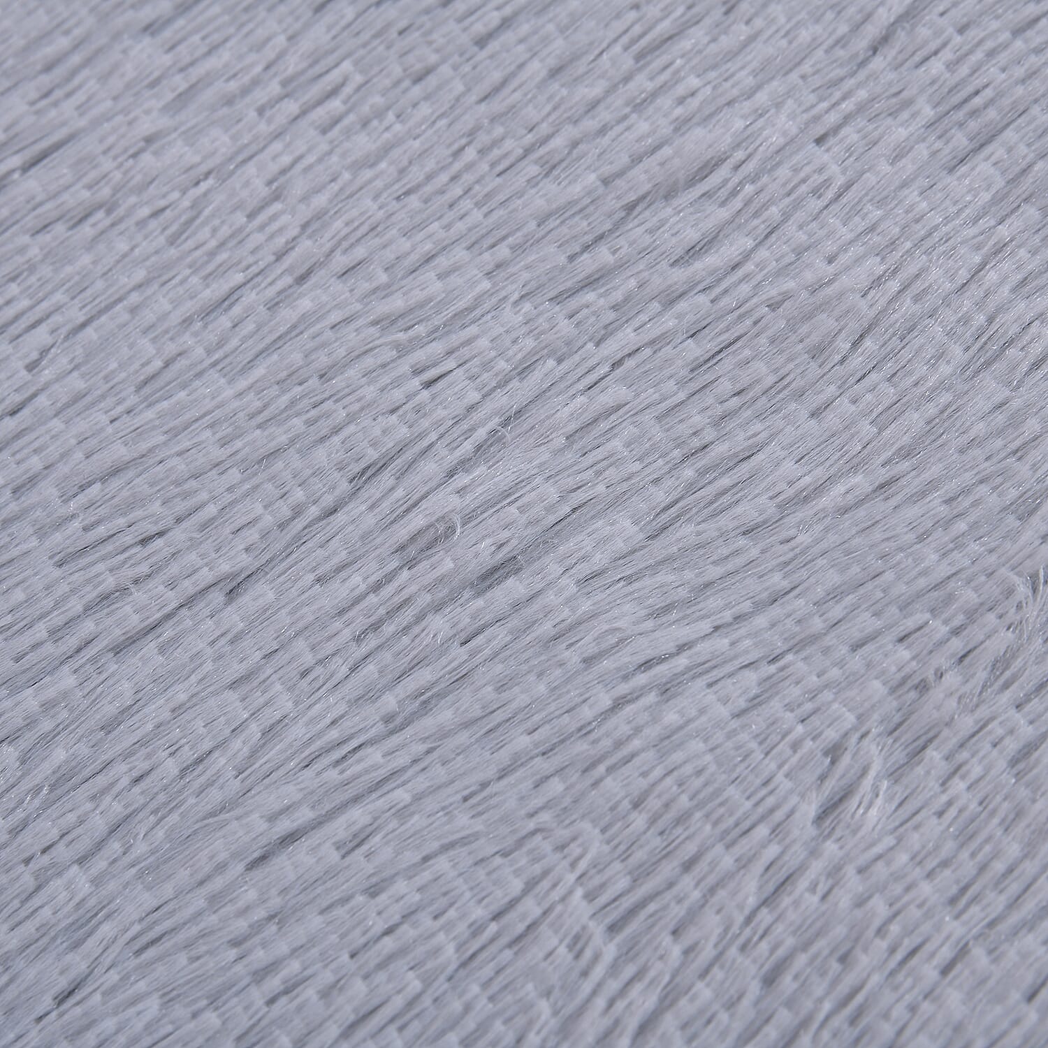 Premium 3 Piece Bedding Set - Faux Fur Blanket (Size 225x220 Cm) and 2 Pillow Cases (Size 70x50 Cm) - Grey