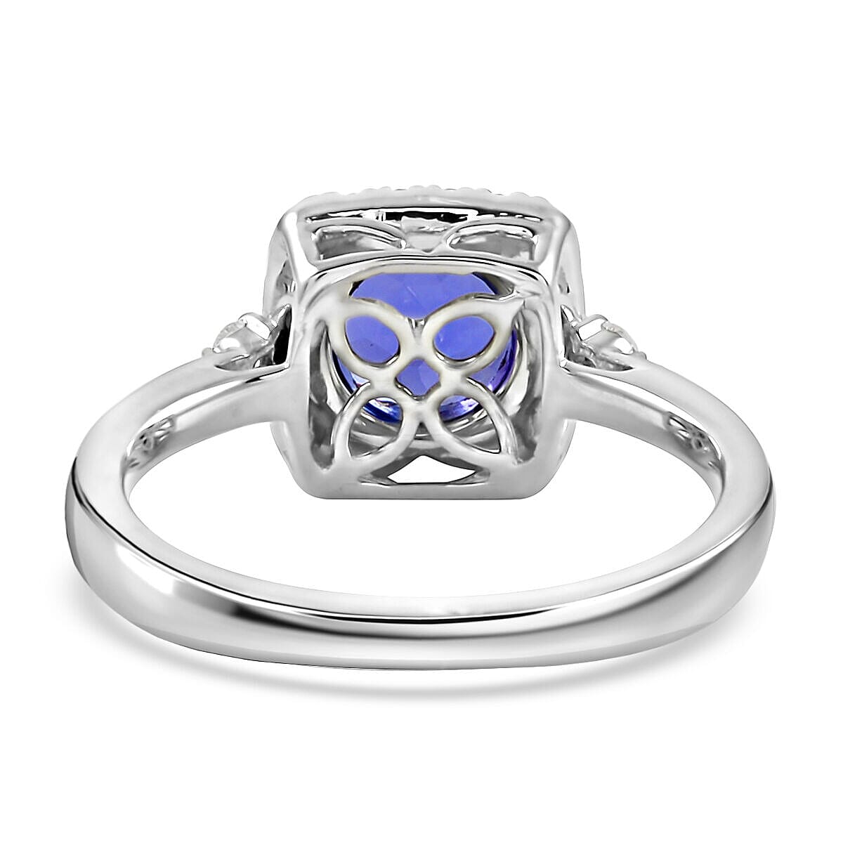 Certified and Appraised RHAPSODY 950 Platinum AAAA Tanzanite and Diamond VS EF Ring Platinum 5.69 grams, 1.80 Ct