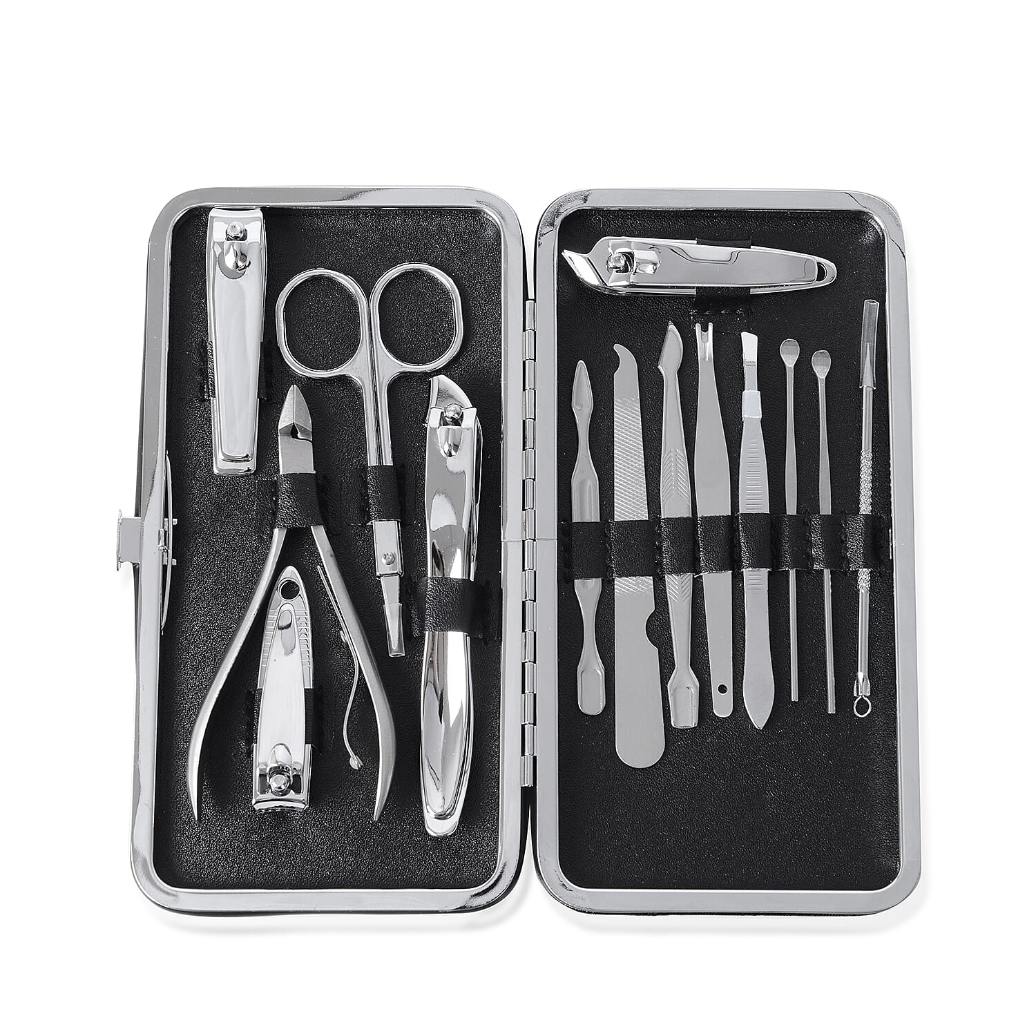 14 Piece Set - Manicure Grooming Kit in Box - Black