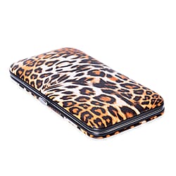 14 Piece Set - Leopard Pattern Manicure Grooming Kit in Box - Pink