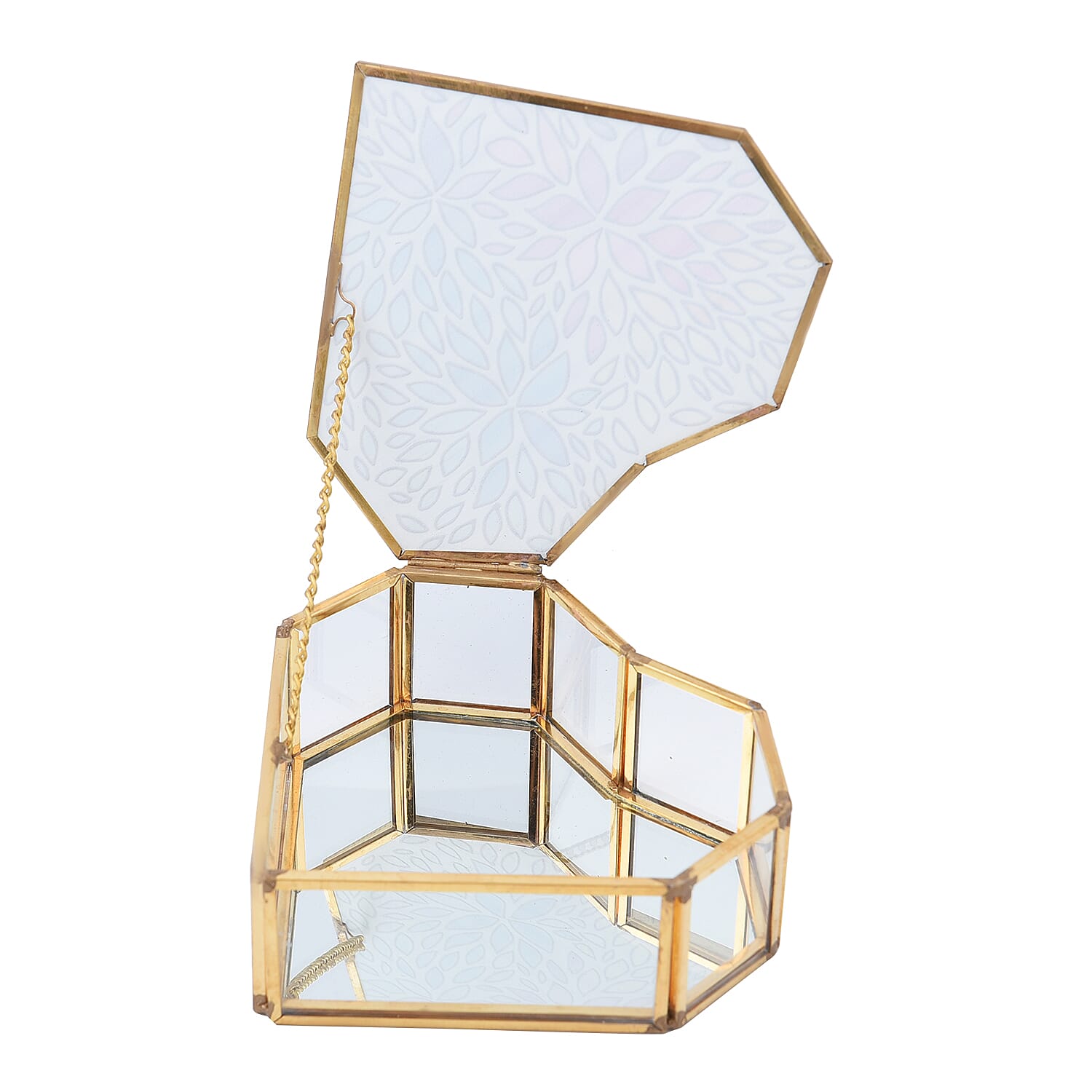 Heart Shaped Floral Pattern Jewellery Box - Blue, Purple & Yellow