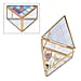 Triangle Shaped Diamond Pattern Jewellery Box (Size 10x10x5 Cm) - Purple, Red & Blue