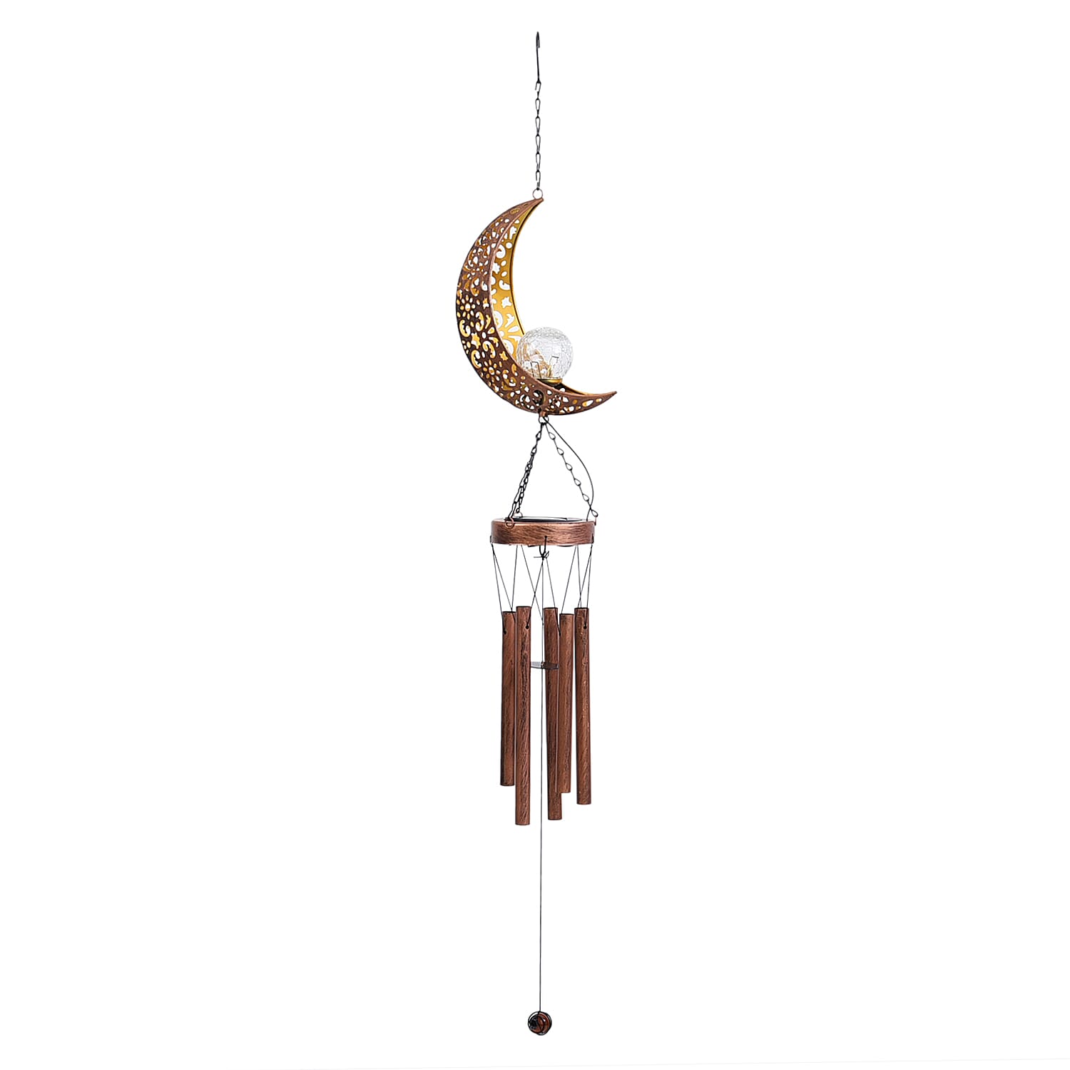 Decorative Hanging Crescent Moon Solar Wind Chime