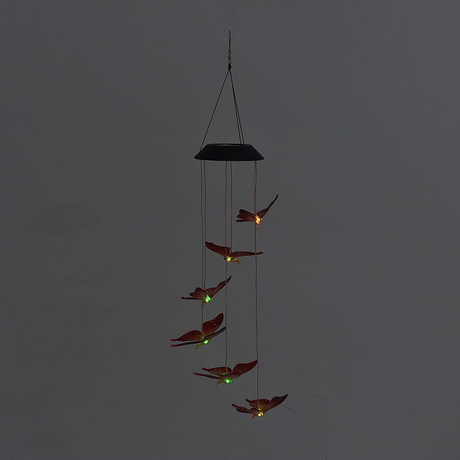 Colour Changing Solar Butterfly LED Mobile - Red