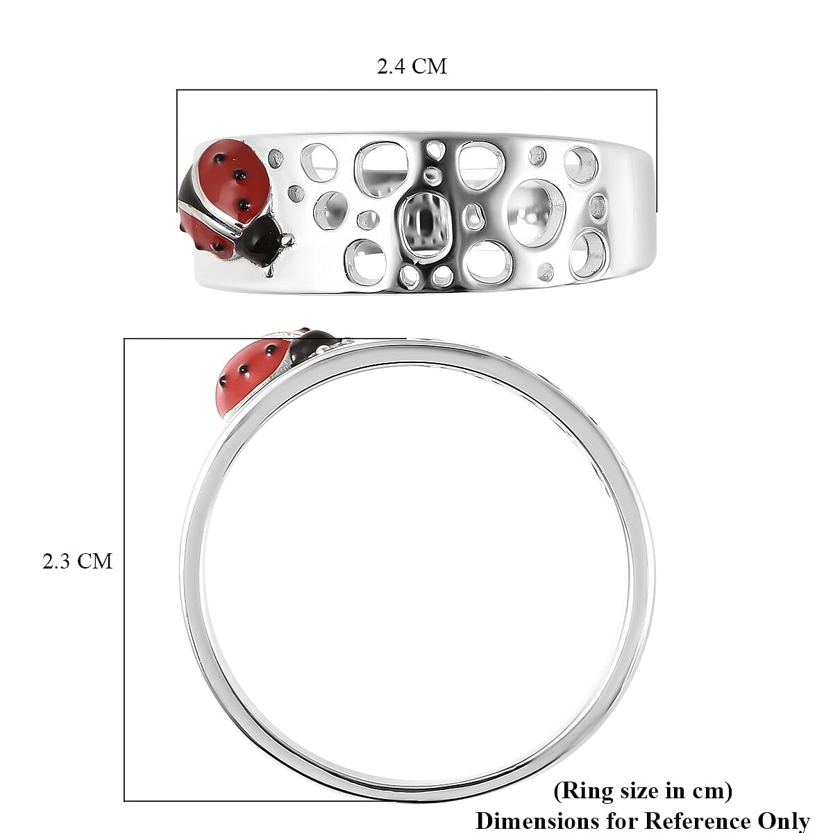 RACHEL GALLEY Rhodium Overlay Sterling Silver Enamelled Ring