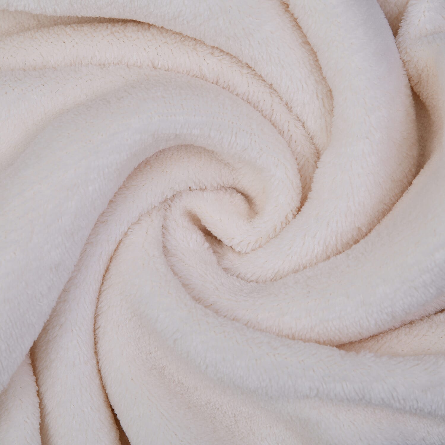 2 in 1 Fleece Blanket with Separate Cushion Cover (Size 170x130 Cm) and Cushion Cover (Size 37 Cm) - Cream