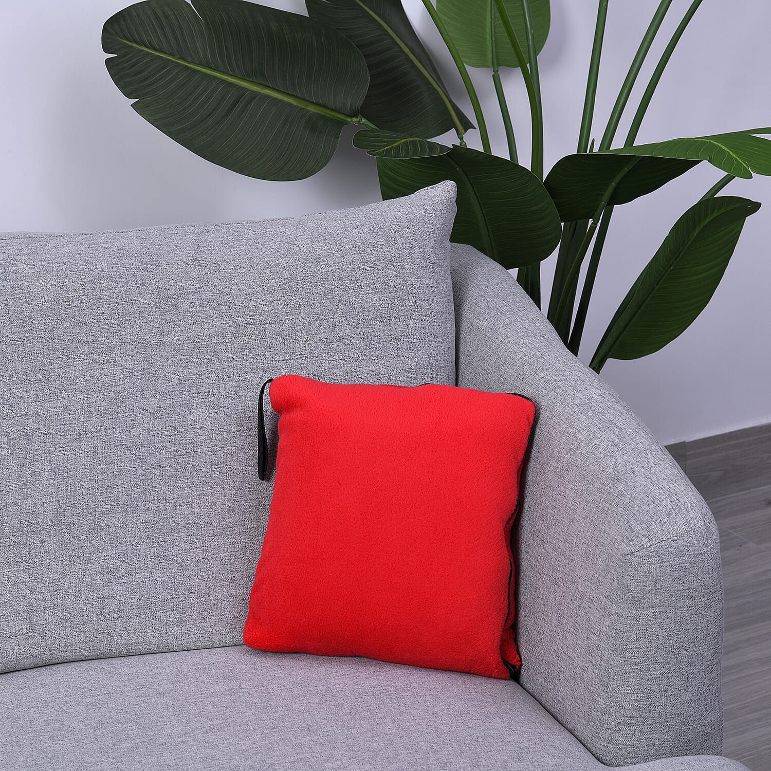 2 in 1 Travel Foldable Blanket and Cushion - Red