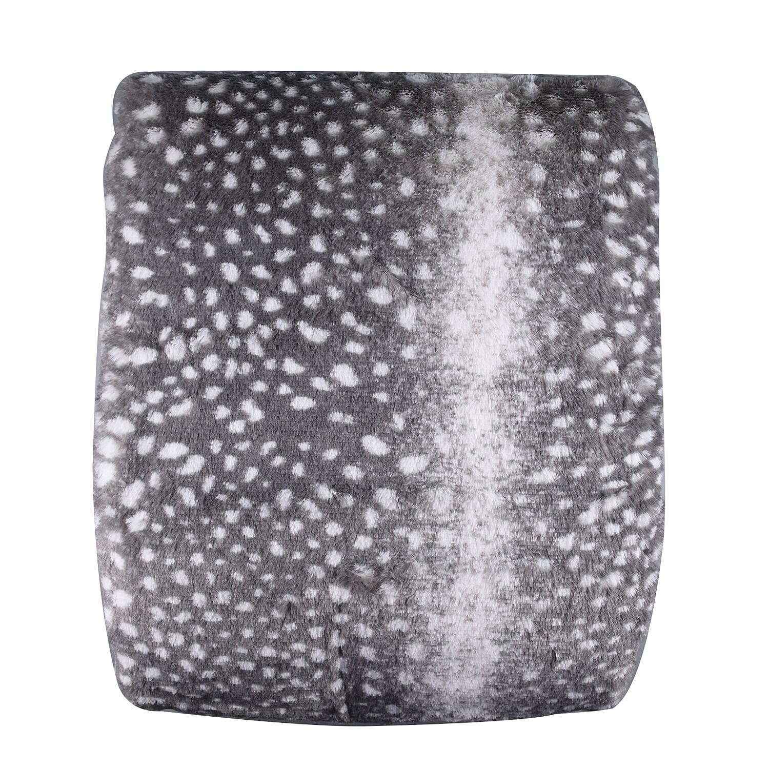 TJC Polka Dot Pattern Faux Fur Sherpa Blanket (Size 195x150 Cm) - Grey & White