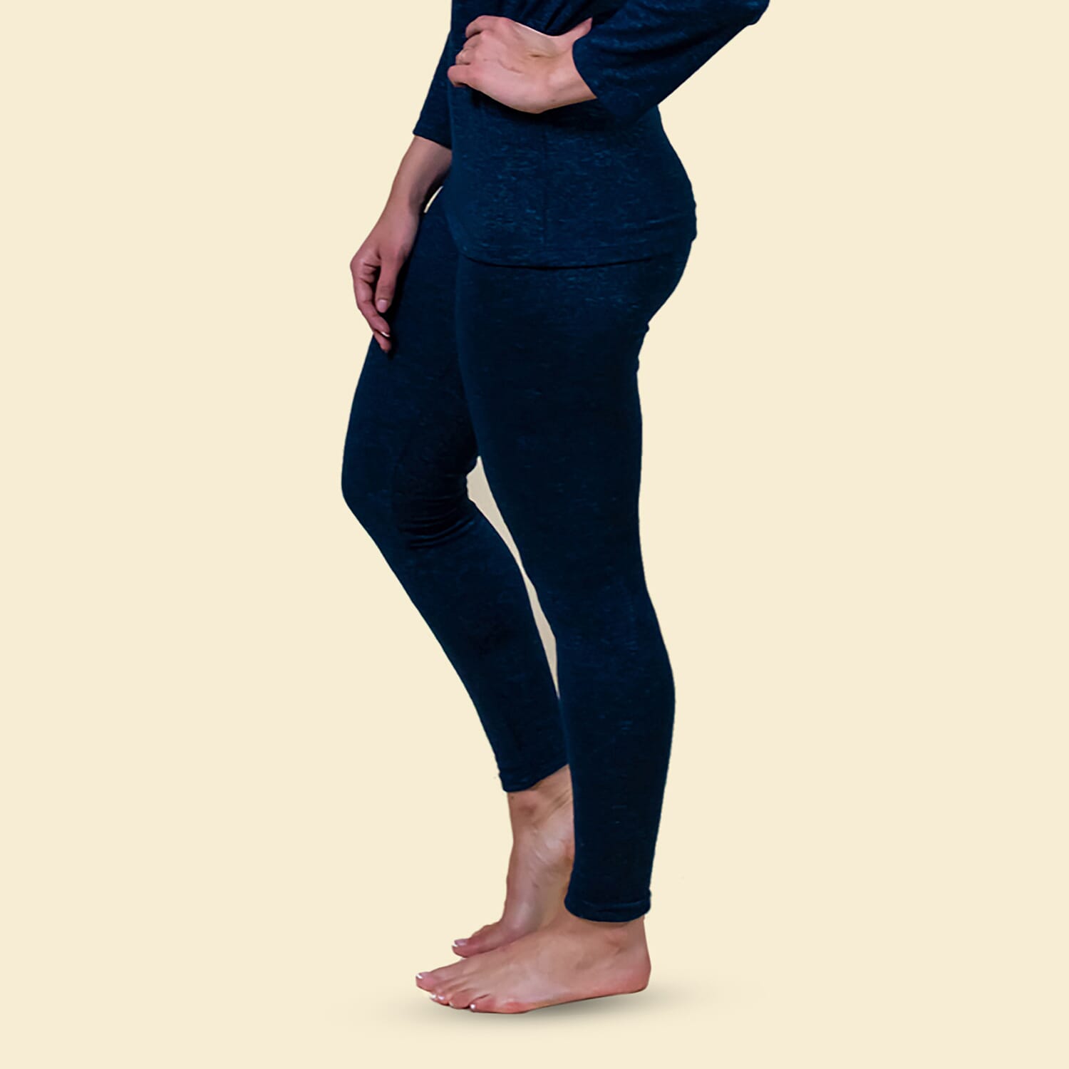 TAMSY Soft and Comfortable Ankle Length Leggings (Size 12) - Navy