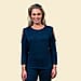 TAMSY Full Sleeves Cold Shoulder Top - Navy