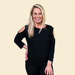 TAMSY Full Sleeves Cold Shoulder Top - Black