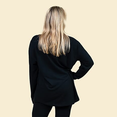 TAMSY Casual Long Sleeves Top (Size 12) - Black