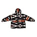 Abstract and Tribal Printed Sherpa Fabric Hoodie - Black