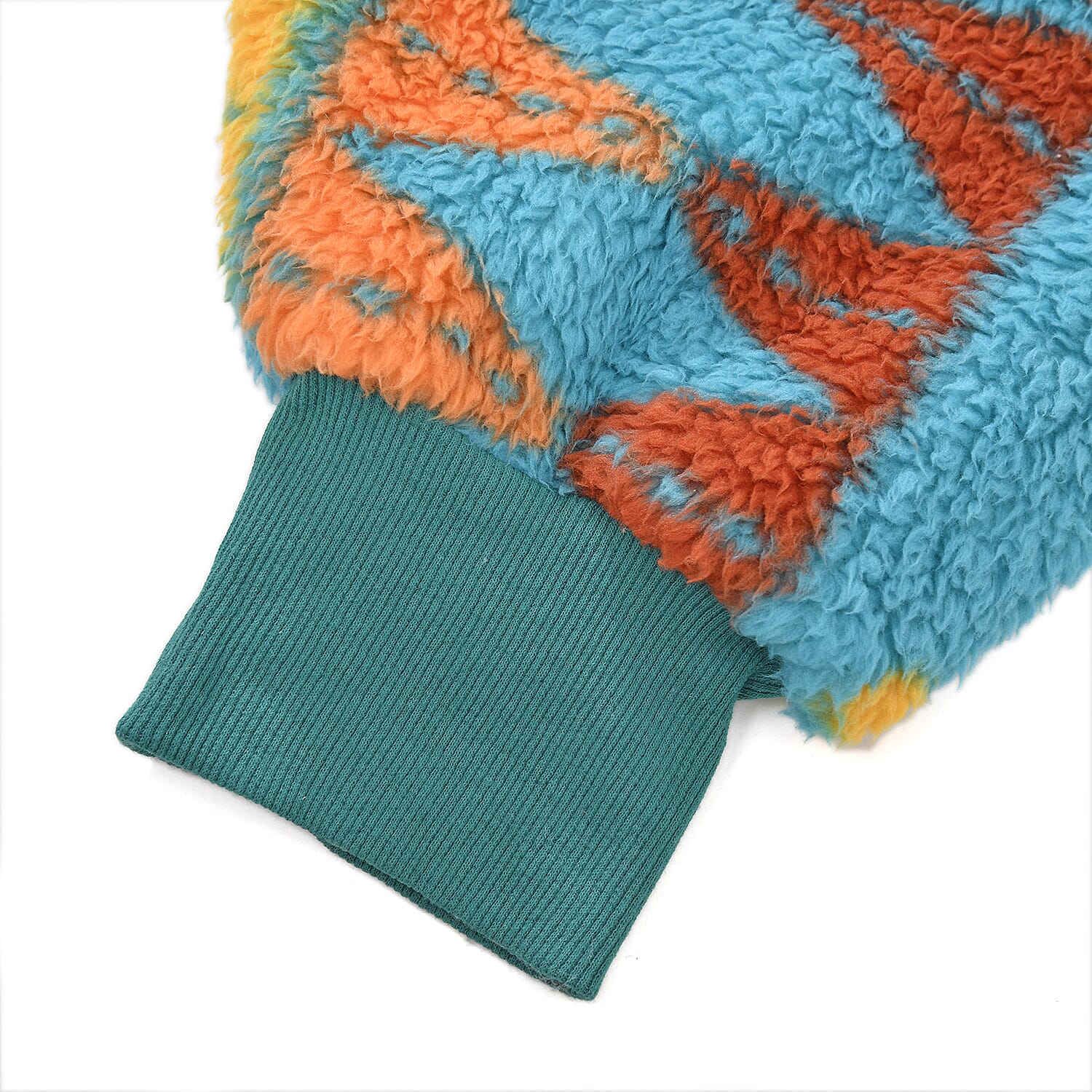 Luxurious Super Soft Sherpa Blanket Hoodie (Over Sized - 194x98 Cm) - Pale Blue & Multi