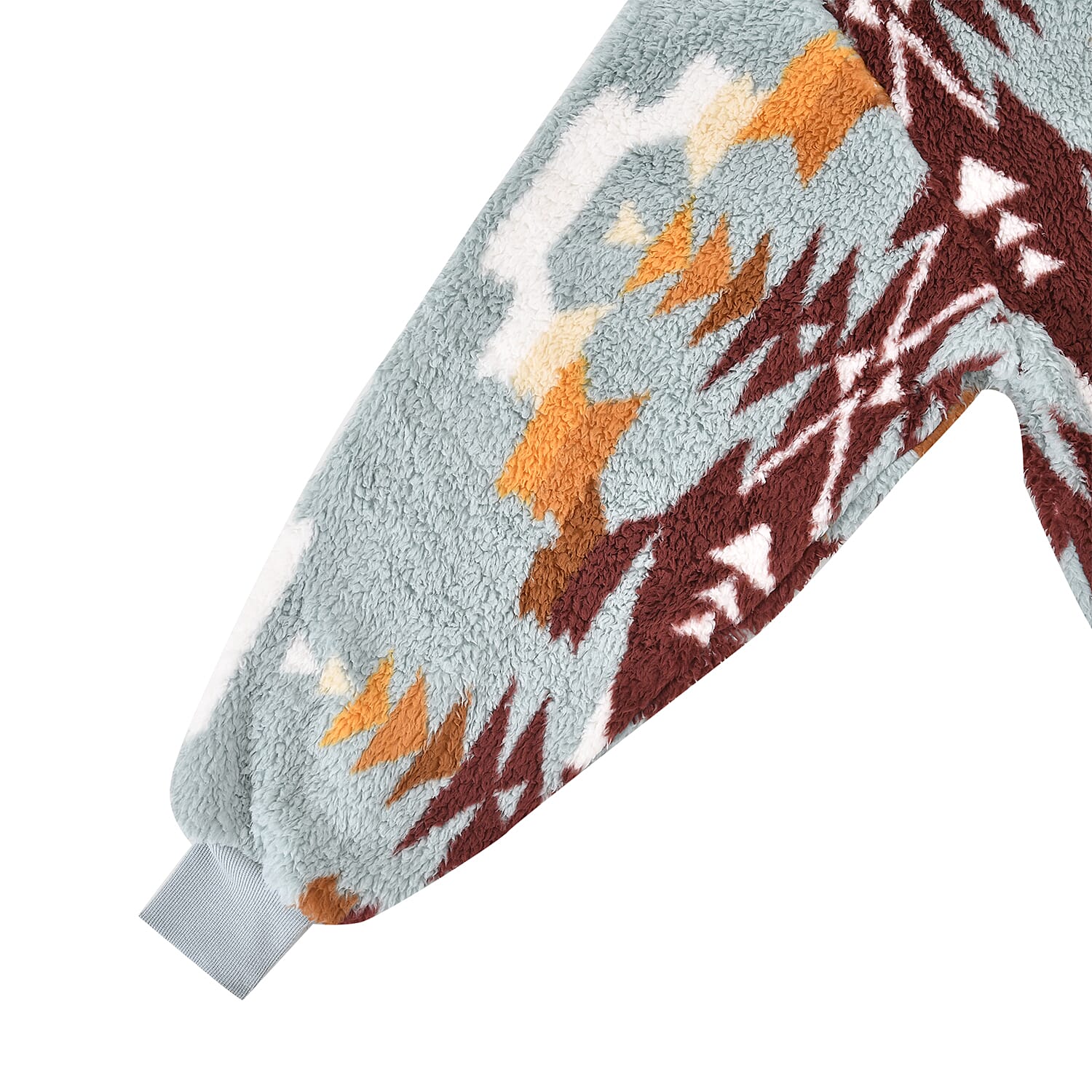 Luxurious Super Soft Sherpa Blanket Hoodie (Over Sized -194x98 Cm) - Pastel Blue & Multi