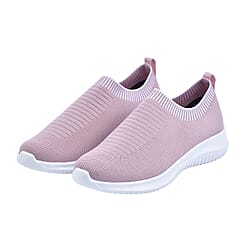 Close Out Comfy Knitted Trainers (Size 3) - Pink