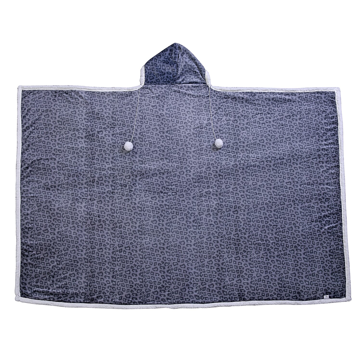 Comfortable Leopard Pattern Hoodie Blanket - Grey