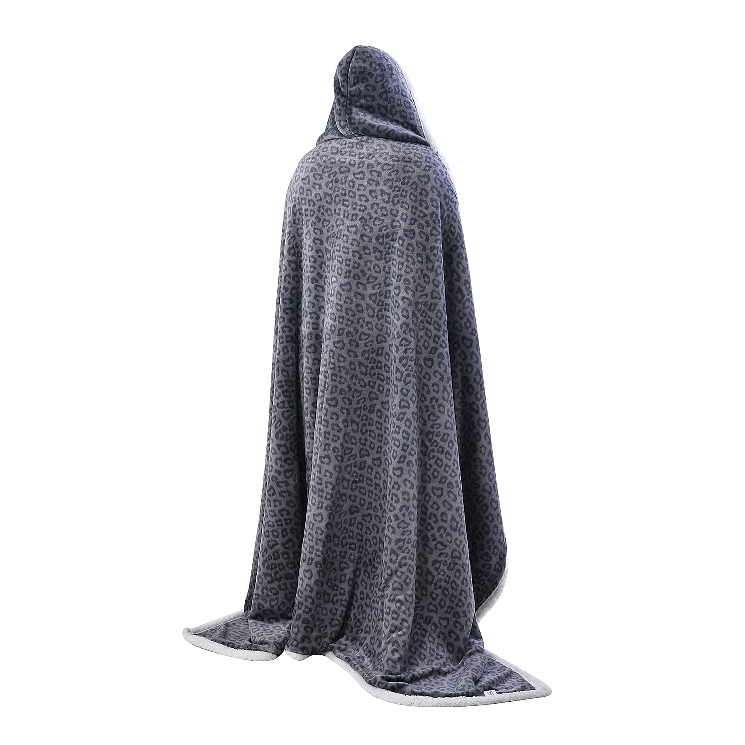 Comfortable Leopard Pattern Hoodie Blanket - Grey