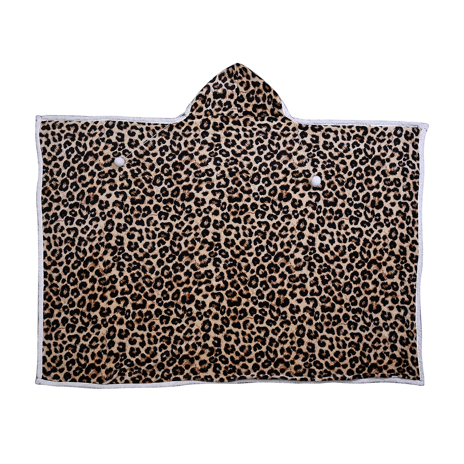 Comfortable Leopard Pattern Hoodie Blanket (Size 200x145Cm) - Brown
