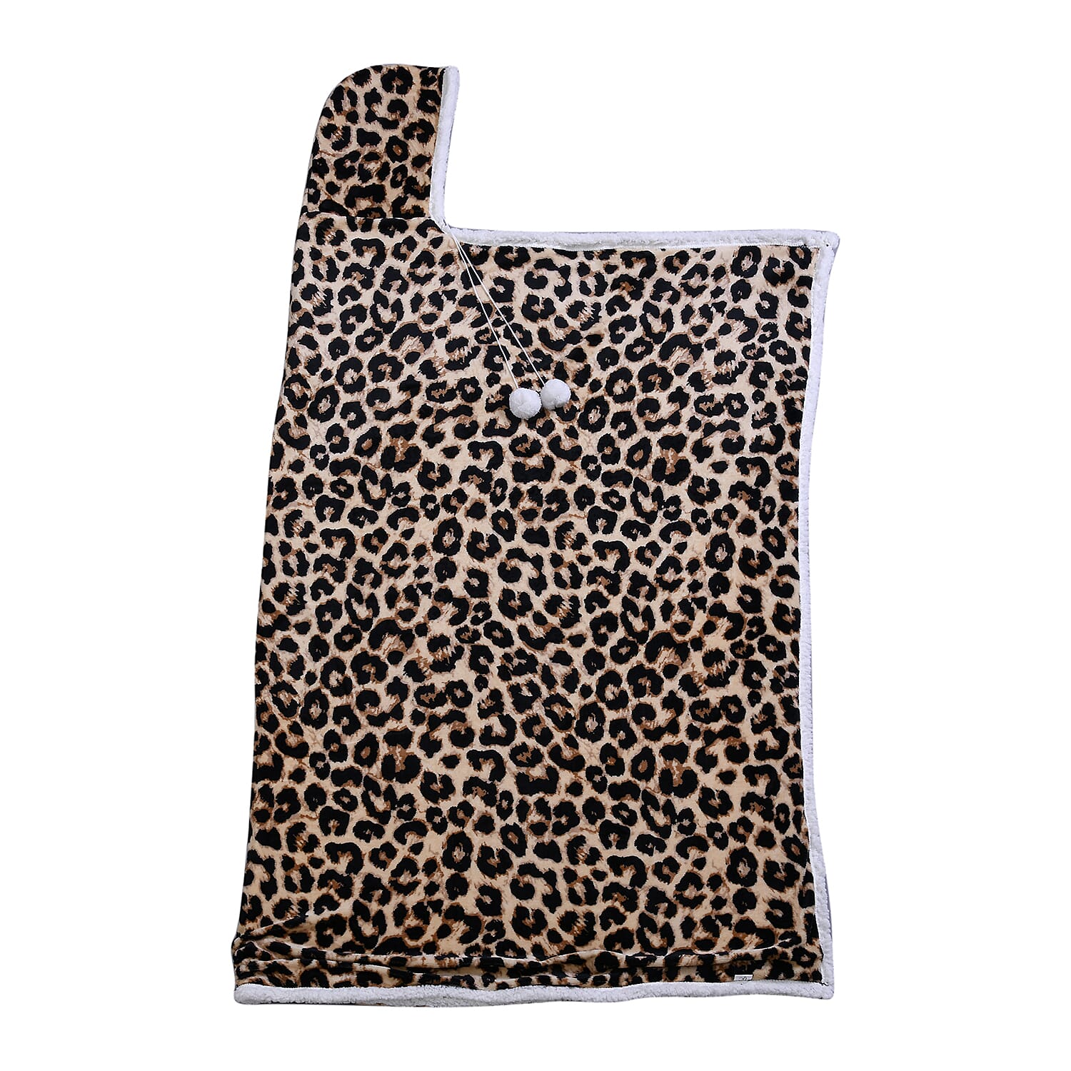 Comfortable Leopard Pattern Hoodie Blanket (Size 200x145Cm) - Brown