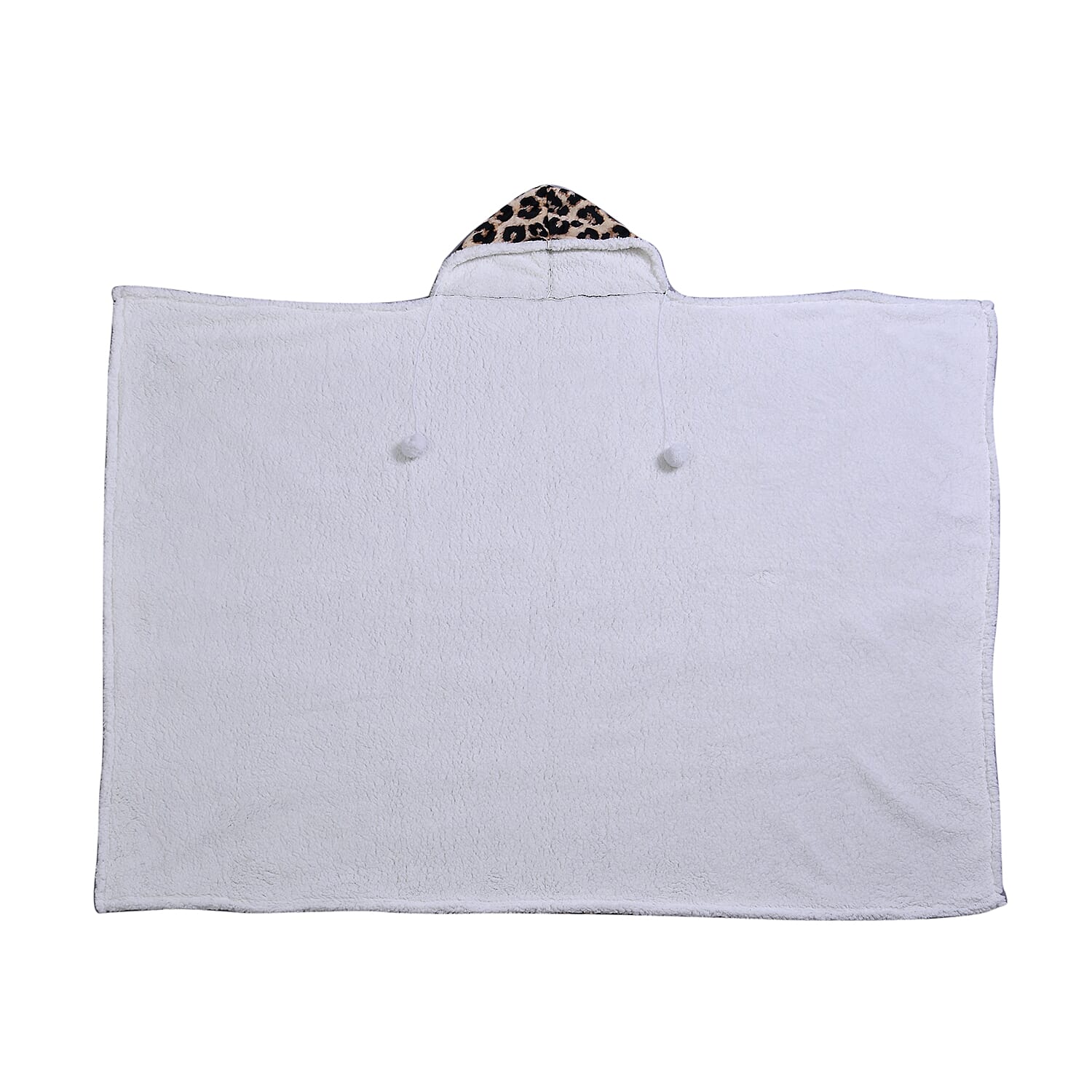 Comfortable Leopard Pattern Hoodie Blanket (Size 200x145Cm) - Brown