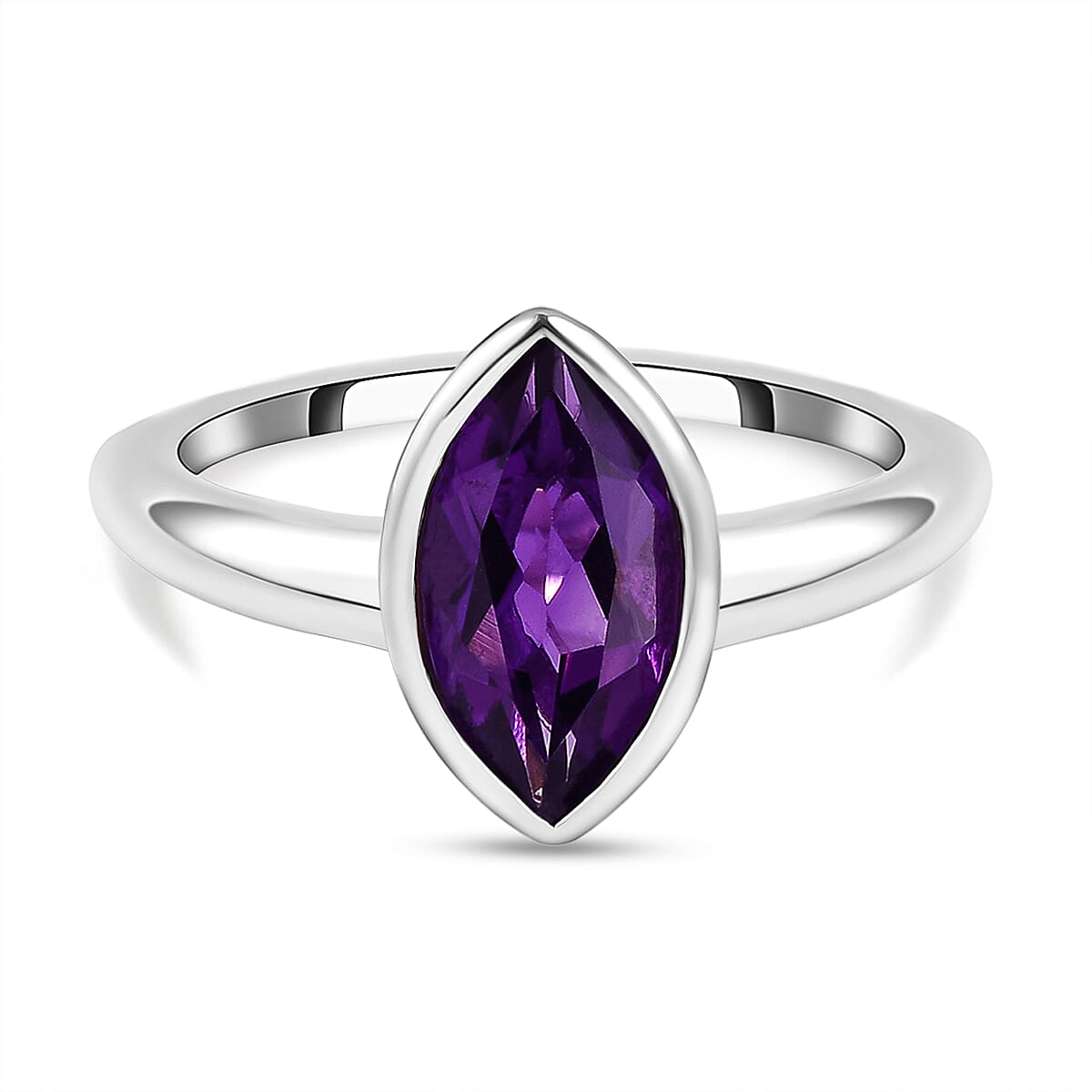 RACHEL GALLEY Lusaka Amethyst Ring in Rhodium Overlay Sterling Silver 1.50 Ct