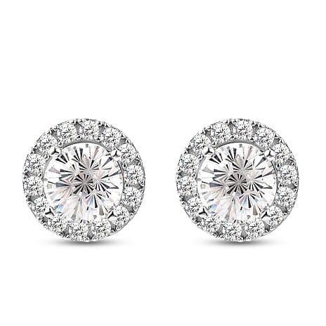 NY Closeout - ELANZA Cubic Zirconia Detachable Earrings (with Push Back) in Rhodium Overlay Sterling Silver